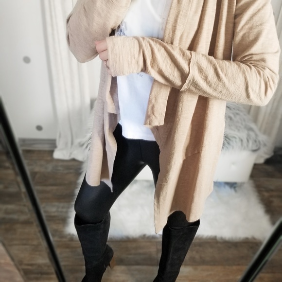 Casual Fall Cardigan Neutral Thumbhole Cardigan Women’s Long Cardi - Picture 7 of 10